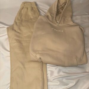 Comfrt Beige Hoodie and Sweatpants Set